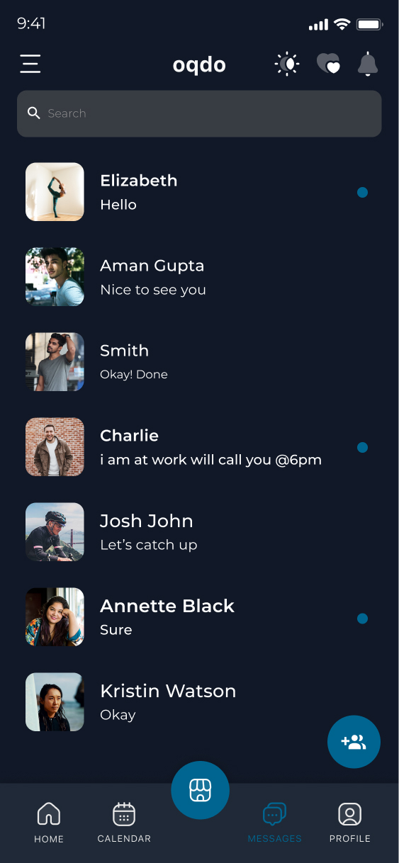 Dark mode screen