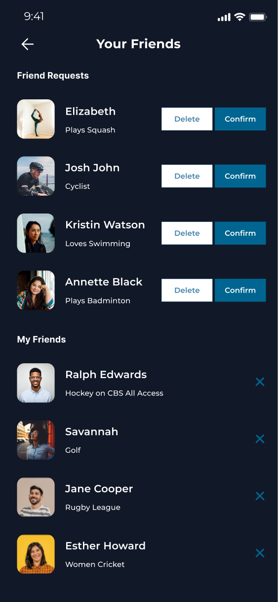 Dark mode screen